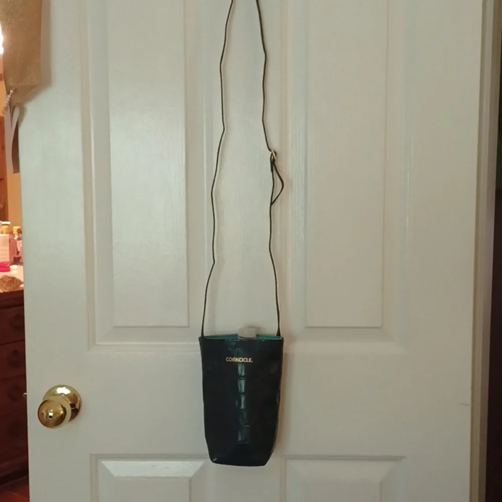 Corkcicle Blue Crossbody Water Bottle/ Phone Holder Purse